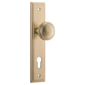 Paddington Knob Stepped Backplate Brushed Brass by Iver, a Door Hardware for sale on Style Sourcebook