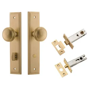Paddington Knob Stepped Backplate Privacy Kit w Privacy Turn Brushed Brass by Iver, a Door Hardware for sale on Style Sourcebook