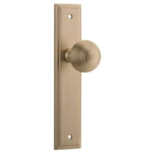 Guildford Knob Stepped Backplate Brushed Brass by Iver, a Door Hardware for sale on Style Sourcebook