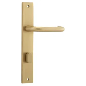 Oslo Lever Rectangular Backplate Brushed Brass by Iver, a Door Hardware for sale on Style Sourcebook