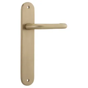 Oslo Lever Oval Backplate Brushed Brass by Iver, a Door Hardware for sale on Style Sourcebook