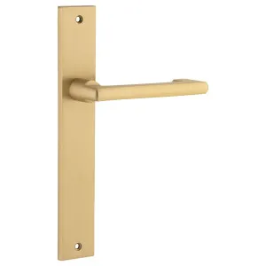 Baltimore Return Lever Rectangular Backplate Brushed Brass by Iver, a Door Hardware for sale on Style Sourcebook