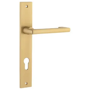Baltimore Return Lever Rectangular Backplate Brushed Brass by Iver, a Door Hardware for sale on Style Sourcebook