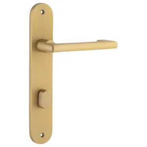 Baltimore Return Lever Oval Backplate Brushed Brass by Iver, a Door Hardware for sale on Style Sourcebook