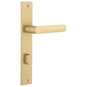 Osaka Lever Rectangular Backplate Brushed Brass by Iver, a Door Hardware for sale on Style Sourcebook