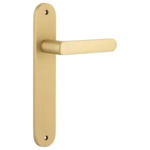 Osaka Lever Oval Backplate Brushed Brass by Iver, a Door Hardware for sale on Style Sourcebook