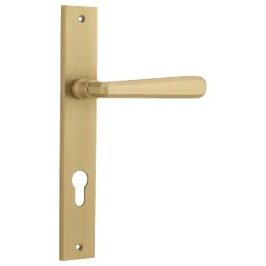 Copenhagen Lever Rectangular Backplate Brushed Brass by Iver, a Door Hardware for sale on Style Sourcebook