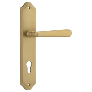 Copenhagen Lever Shouldered Backplate Brushed Brass by Iver, a Door Hardware for sale on Style Sourcebook