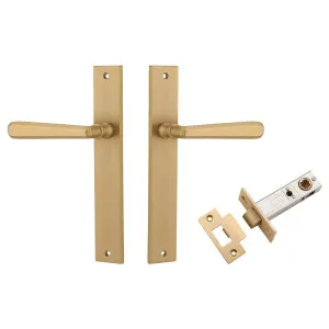 Copenhagen Lever Rectangular Backplate Passage Kit Brushed Brass by Iver, a Door Hardware for sale on Style Sourcebook