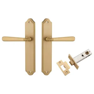 Copenhagen Lever Shouldered Backplate Passage Kit Brushed Brass by Iver, a Door Hardware for sale on Style Sourcebook