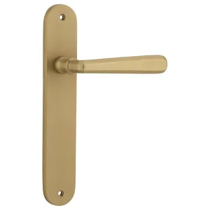Copenhagen Lever Oval Backplate Brushed Brass by Iver, a Door Hardware for sale on Style Sourcebook