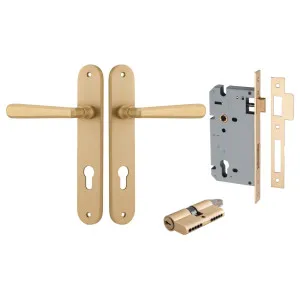 Copenhagen Lever Oval Backplate Entrance Kit w High Security Lock Brushed Brass by Iver, a Door Hardware for sale on Style Sourcebook