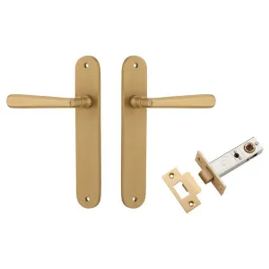 Copenhagen Lever Oval Backplate Passage Kit Brushed Brass by Iver, a Door Hardware for sale on Style Sourcebook