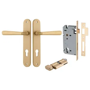 Copenhagen Lever Oval Backplate Entrance Kit w High Security Lock Brushed Brass by Iver, a Door Hardware for sale on Style Sourcebook