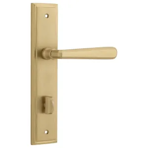 Copenhagen Lever Stepped Backplate Brushed Brass by Iver, a Door Hardware for sale on Style Sourcebook