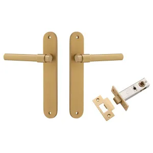 Helsinki Lever Oval Backplate Passage Kit Brushed Brass by Iver, a Door Hardware for sale on Style Sourcebook