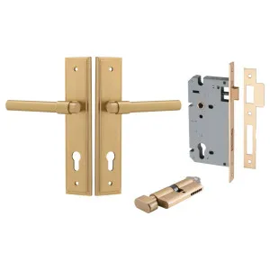Helsinki Lever Stepped Backplate Entrance Kit w High Security Lock Brushed Brass by Iver, a Door Hardware for sale on Style Sourcebook