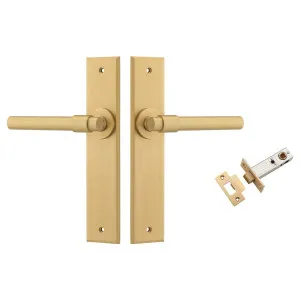 Helsinki Lever Chamfered Backplate Passage Kit Brushed Brass by Iver, a Door Hardware for sale on Style Sourcebook