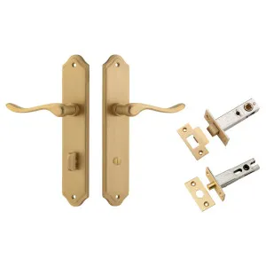 Stirling Lever Shouldered Backplate Privacy Kit w Privacy Turn Brushed Brass by Iver, a Door Hardware for sale on Style Sourcebook