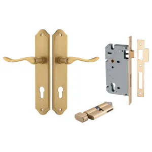 Stirling Lever Shouldered Backplate Entrance Kit w High Security Lock Brushed Brass by Iver, a Door Hardware for sale on Style Sourcebook