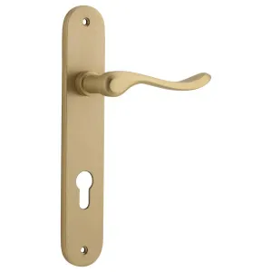 Stirling Lever Oval Backplate Brushed Brass by Iver, a Door Hardware for sale on Style Sourcebook