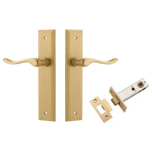 Stirling Lever Stepped Backplate Passage Kit Brushed Brass by Iver, a Door Hardware for sale on Style Sourcebook