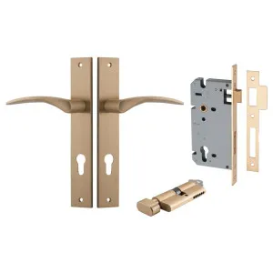 Oxford Lever Rectangular Backplate Entrance Kit w High Security Lock Brushed Brass by Iver, a Door Hardware for sale on Style Sourcebook