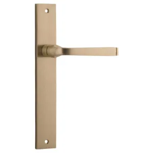 Annecy Lever Rectangular Backplate Brushed Brass by Iver, a Door Hardware for sale on Style Sourcebook