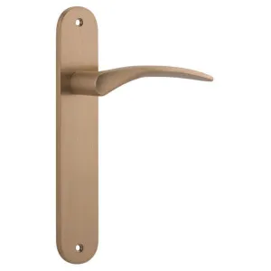 Oxford Oval Lever Latch Set Brushed Brass by Iver, a Door Hardware for sale on Style Sourcebook