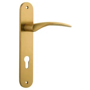 Oxford Oval 85mm Euro Lever Set Brushed Brass by Iver, a Door Hardware for sale on Style Sourcebook