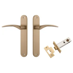 Oxford Lever Oval Backplate Passage Kit Brushed Brass by Iver, a Door Hardware for sale on Style Sourcebook