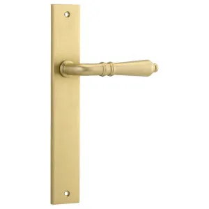 Sarlat Lever Rectangular Backplate Brushed Gold PVD by Iver, a Door Hardware for sale on Style Sourcebook