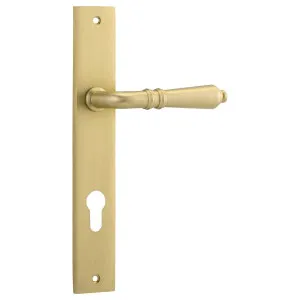 Sarlat Lever Rectangular Backplate Brushed Gold PVD by Iver, a Door Hardware for sale on Style Sourcebook