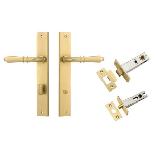 Sarlat Lever Rectangular Backplate Privacy Kit w Privacy Turn Brushed Gold PVD by Iver, a Door Hardware for sale on Style Sourcebook