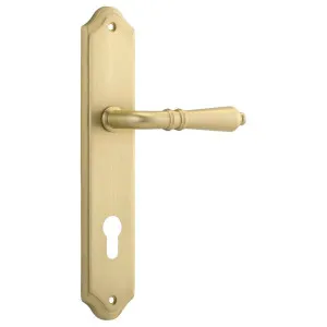 Sarlat Lever Brushed Gold Pvd Shouldered Backplate by Iver, a Door Hardware for sale on Style Sourcebook