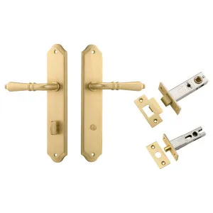 Sarlat Lever Shouldered Backplate Privacy Kit w Privacy Turn Brushed Gold PVD by Iver, a Door Hardware for sale on Style Sourcebook