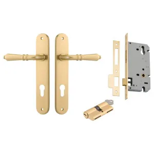 Sarlat Lever Oval Backplate Entrance Kit w High Security Lock Brushed Gold PVD by Iver, a Door Hardware for sale on Style Sourcebook