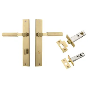 Brunswick Lever Rectangular Backplate Privacy Kit Brushed Gold PVD by Iver, a Door Hardware for sale on Style Sourcebook