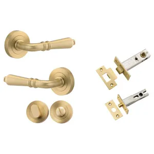 Sarlat Lever Round Rose w Separate Privacy Turn Brushed Gold PVD by Iver, a Door Hardware for sale on Style Sourcebook