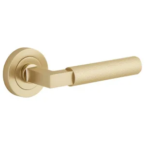 Brunswick Lever Brushed Gold Pvd  Round Rose by Iver, a Door Hardware for sale on Style Sourcebook
