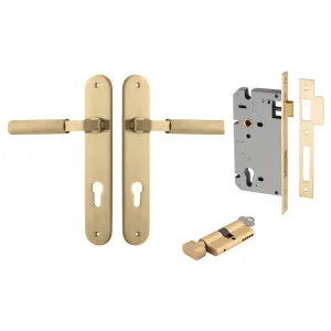 Brunswick Lever Oval Backplate Entrance Kit w High Security Lock Brushed Gold PVD by Iver, a Door Hardware for sale on Style Sourcebook