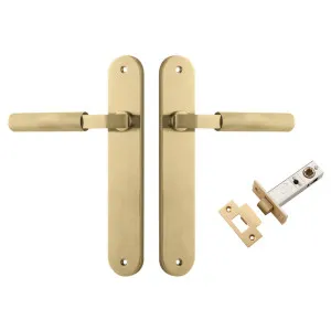 Brunswick Lever Oval Backplate Passage Kit Brushed Gold PVD by Iver, a Door Hardware for sale on Style Sourcebook