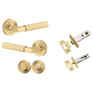 Brunswick Lever Round Rose Privacy Kit Brushed Gold PVD by Iver, a Door Hardware for sale on Style Sourcebook