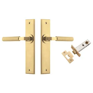 Brunswick Lever Chamfered Backplate Passage Kit Brushed Gold PVD by Iver, a Door Hardware for sale on Style Sourcebook