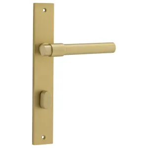 Helsinki Lever Rectangular Backplate Brushed Gold PVD by Iver, a Door Hardware for sale on Style Sourcebook