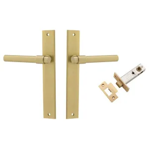 Helsinki Lever Rectangular Backplate Passage Kit Brushed Gold PVD by Iver, a Door Hardware for sale on Style Sourcebook