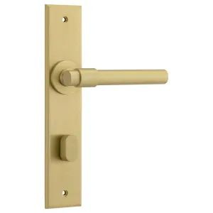 Helsinki Lever Brushed Gold Pvd Chamfered Backplate by Iver, a Door Hardware for sale on Style Sourcebook