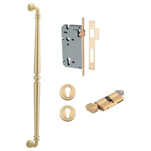 Sarlat Pull Handle 600mm Entrance Kit w Separate High Security Lock Brushed Gold PVD by Iver, a Door Hardware for sale on Style Sourcebook