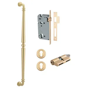 Sarlat Pull Handle 600mm Entrance Kit w Separate High Security Lock Brushed Gold PVD by Iver, a Door Hardware for sale on Style Sourcebook