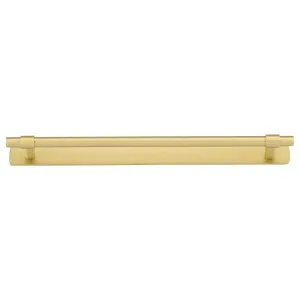 Helsinki Cabinet Pull w BackplateCTC256mm Brushed Gold PVD by Iver, a Cabinet Hardware for sale on Style Sourcebook